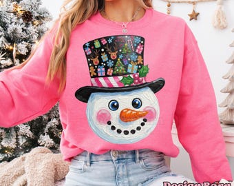 Preppy sneeuwpop png, kerstcoquette png, peperkoekvakantie png, preppy kerst png, trending png, vrolijk png