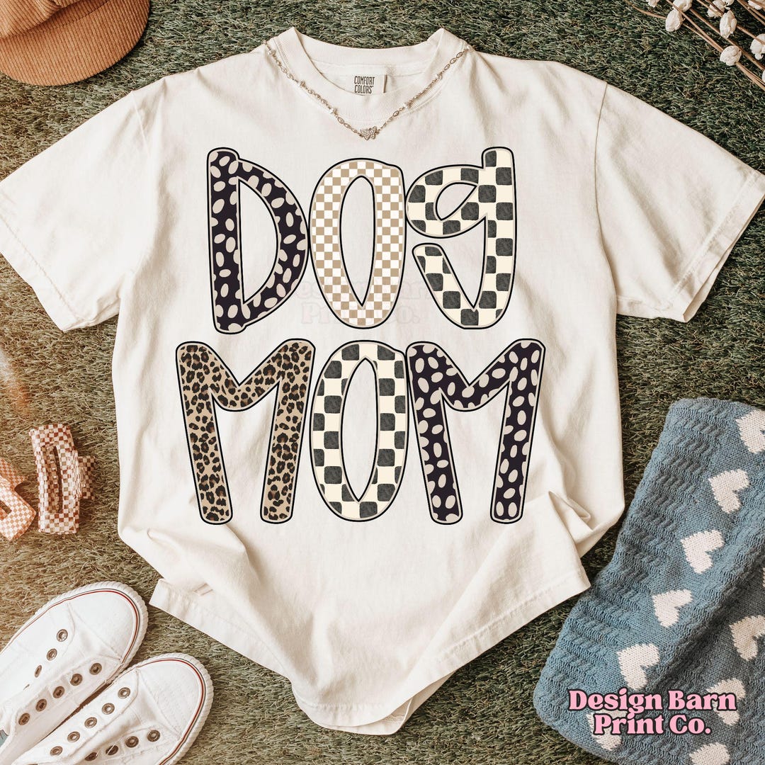 Dog Mama PNG Leopard Mama Shirt Design Checkered Mama PNG Retro Png Dog ...