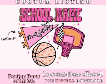 Diseño personalizado de baloncesto para el día del partido (PNG) - Ropa deportiva (PNG) - Baloncesto (PNG) - Sublimación (PNG) - Diseño personalizado - Estilo preppy para el día del partido