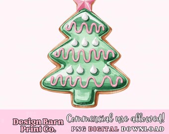 Christmas Cookie Png, Sugar Cookie Png, Christmas Baking Png, Coquette Christmas Png, Christmas Design,Girly Christmas Png,Pink Christmas