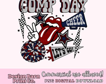DIGITAL Comp Day Png Cheer PNG Game Day PNG art Retro Sport Png Sports Png Sublimation Design Cheer Design Cheer Mama Png Cheerleading