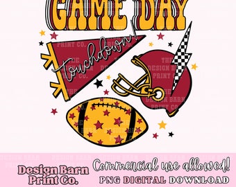 DIGITAL Game Day Football Design PNG File digital download Football Png Sublimation Game Day png Game Day Design Preppy Game Day Football