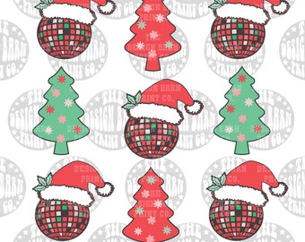 DIGITAL Disco Christmas png Christmas PNG digital download PNG Disco png Retro Png Sublimation Design Christmas Design