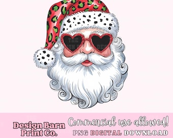 Leopard Santa Png, Vintage Santa, Coquette Christmas Png, Christmas Designs, Christmas Sublimation, Trending Png, Retro Holidays Png