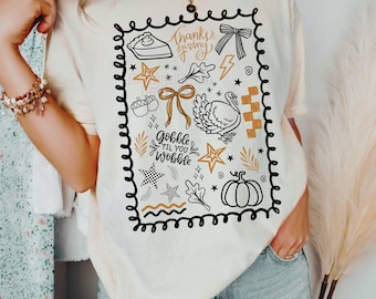 Thanksgiving Collage Png, Thankful Design, Coquette Fall Png, Thanksgiving Design, Pumpkin Spice Png, Girly Fall Png, Gobble Gobble Png
