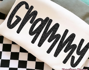 Leopard Grammy PNG svart glitter leopard mamma skjorta design mamma PNG retro PNG sublimering neutral design mors dag PNG mamma skjorta design