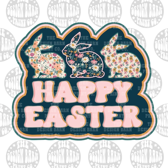 DIGITAL Happy Easter Design Easter png Bunny png Easter Design Happy Easter png Easter Sublimation Easter Bunny Png Spring png