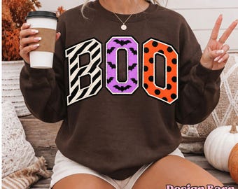Boo PNG Design, Halloween Png, Autumn PNG, Varsity Png, Spooky Design, Girly Png, Trendy Halloween Png
