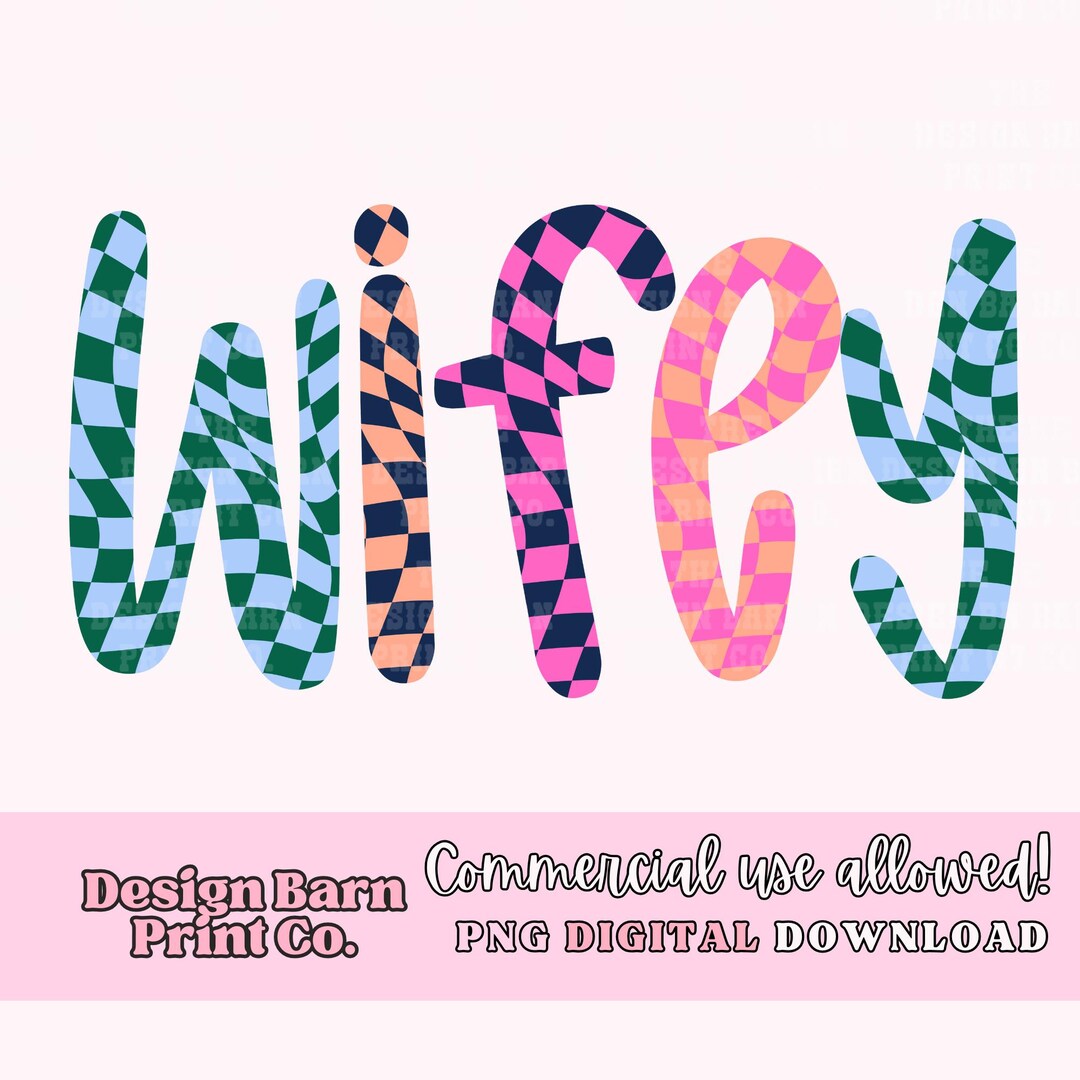 Checkered Wifey PNG Retro Png Mama Design Sublimation Colorblock Name ...
