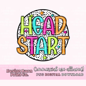 Back to school, Head Start PNG, School Polka Dots, First Day Of School, School Png, School printable, Head Start Design