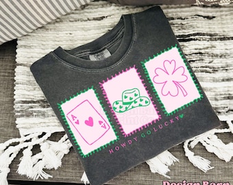 Howdy Go Lucky Png, Lucky Design, Western St Pattys Png, Coquette Spring Season Png, Spring Sublimation, Girly Png,