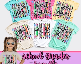 School Grades Bundle Png, Teacher Png, Back To School Design, Preppy School Png, Occupation Design