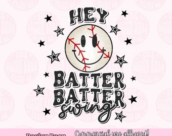 DIGITAL Hey Batter Batter Baseball PNG-Datei Spieltag PNG Kunst Retro Sport Png Sport Png Sublimation Design Baseball Design Baseball Mama Png