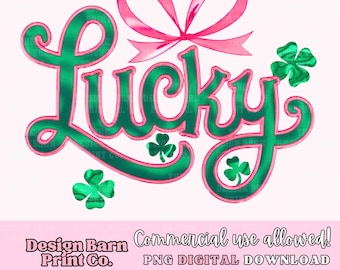 Lucky Png, St Patricks Png, Coquette St Patty's Png, Shamrock Png, Trendy Png, Coquette Design, Retro Png Design, Lucky Babe Png