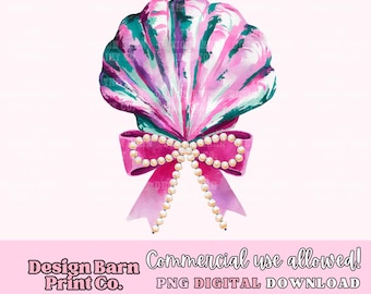 Coquette Seashell PNG, Coastal Png, Beach Png, Summer Vibes Png, Summer Coquette Png, Vintage Summer Png, Trendy Png, Retro Summer Png