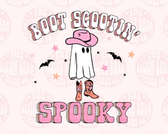 DIGITAL Boot Scootin 'Spooky Png Land Halloween Design Halloween Png Sublimation Kunst Ghost Png Sublimation Designs Gruseliges Design