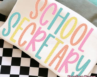 School Secretary Polka Dot Png Back To School Design School Grades Occupation Design