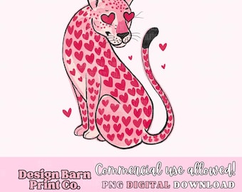 Leopard Valentinstag Png, Leopard Png Design, Ästhetisches Png Design, Retro Png, niedlicher Valentinstag Png, trendiger Png, Y2K Png, V-Day Design