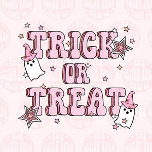DIGITAL Trick Or Treat Png Cute Halloween Design Halloween Png Sublimation Art Ghost Png Sublimation Designs Spooky Design Retro Halloween