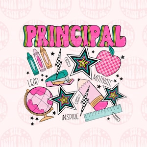 DIGITAL Teacher Png Retro Teacher Design Occupation Design Sublimation Art School Png Sublimation Designs Cute Teacher Design Principal Png
