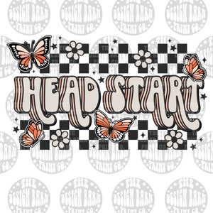 Back to school, Head Start PNG , Retro School PNG, First Day Of School, School Png, School Design, Sublimation, Head Start Design