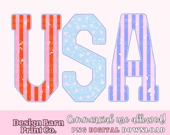 USA Png, Stars and Stripes Png, Fourth Of July Png, Retro America Png Design, Retro Png, God Bless America Png, Trendy Png, Girly Png