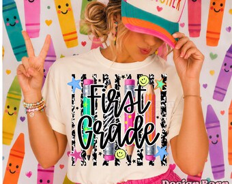 First Grade Png, Teacher Png,Teacher Png, Back To School Design, Preppy School Png, Occupation Design