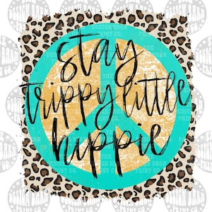 2 DIGITALE Designs Bleiben Trippy Little Hippie Retro PNG digitale Datei nur sofortiger digitaler Download Peace Zeichen Design Retro Sublimation