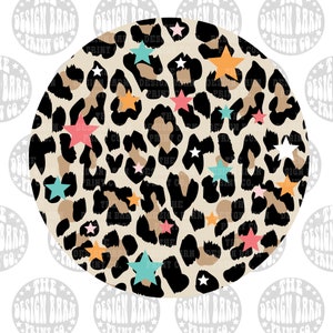Fondo de leopardo y estrellas, protector contra salpicaduras de sublimación, sublimación png, protector contra salpicaduras de leopardo, archivo de impresión PNG para sublimación,