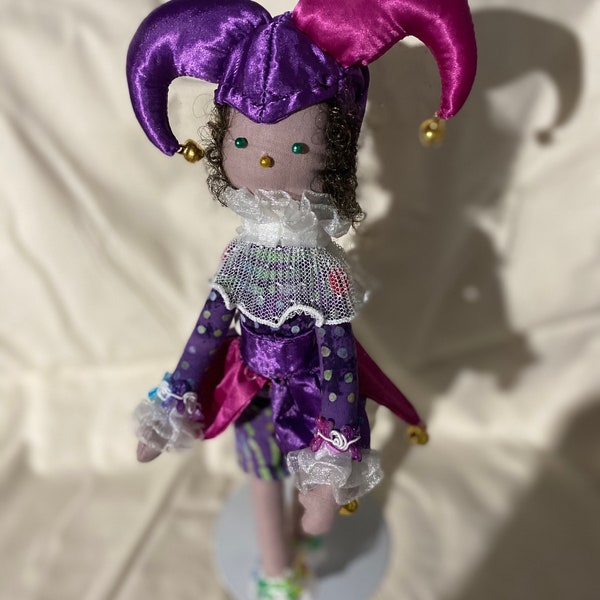 My little court jester OOAK 13 inch rag doll