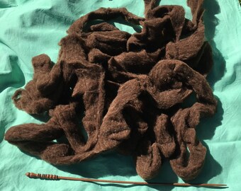 Natural Brown Colored Wool Roving
