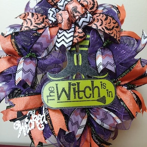 Halloween Wreath, Witch Decor, Front Door Decor