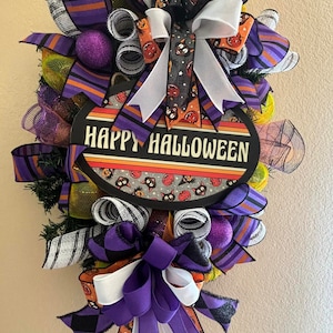 Happy Halloween Swag, Witches and Cats Wreath, Witches Swag, Halloween Wreath, Halloween Decor