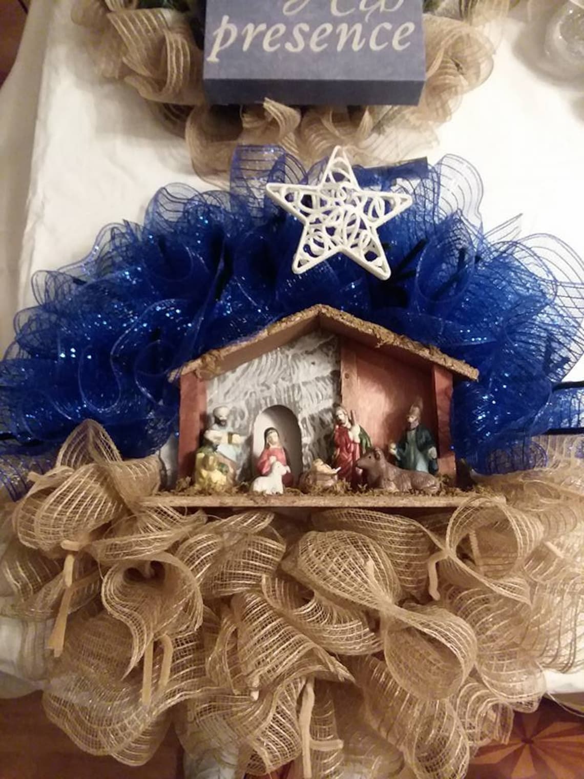 Religious Wreath Christmas Decor Nativity Scene Decor  Etsy