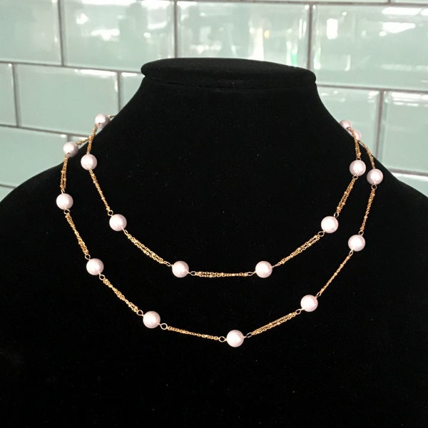 Kamala Harris Pearl Necklace Pearl and Gold Station Chain Double Necklace Pearls and Chucks Necklace Tin Cup Necklace