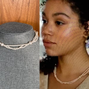 Bridgerton Pearl Choker Bridgerton Queen&#39;s Ball Pearl Necklace Marina Thompson Pearl Necklace Faux Pearl Upcycled Bridgerton Necklace