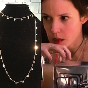 Gold Emily in Paris Weeds Necklace Nancy Botwin Necklace Gold Coin Necklace Boho Chic Necklace Boho Chic Jewelry Delicate Coin Necklace