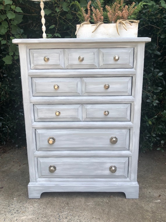 Chest of Drawers Upcycled Furniture Farmhouse Dresser Distressed Furniture Solid Wood Dresser Wood Dresser Painted Dresser Etsy