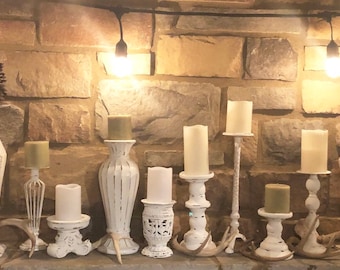 Extra Large wedding Candlestick Set Wedding Decor Farmhouse wedding Decor Shabby Chic wedding Decor reception Decor rustic wedding Decor