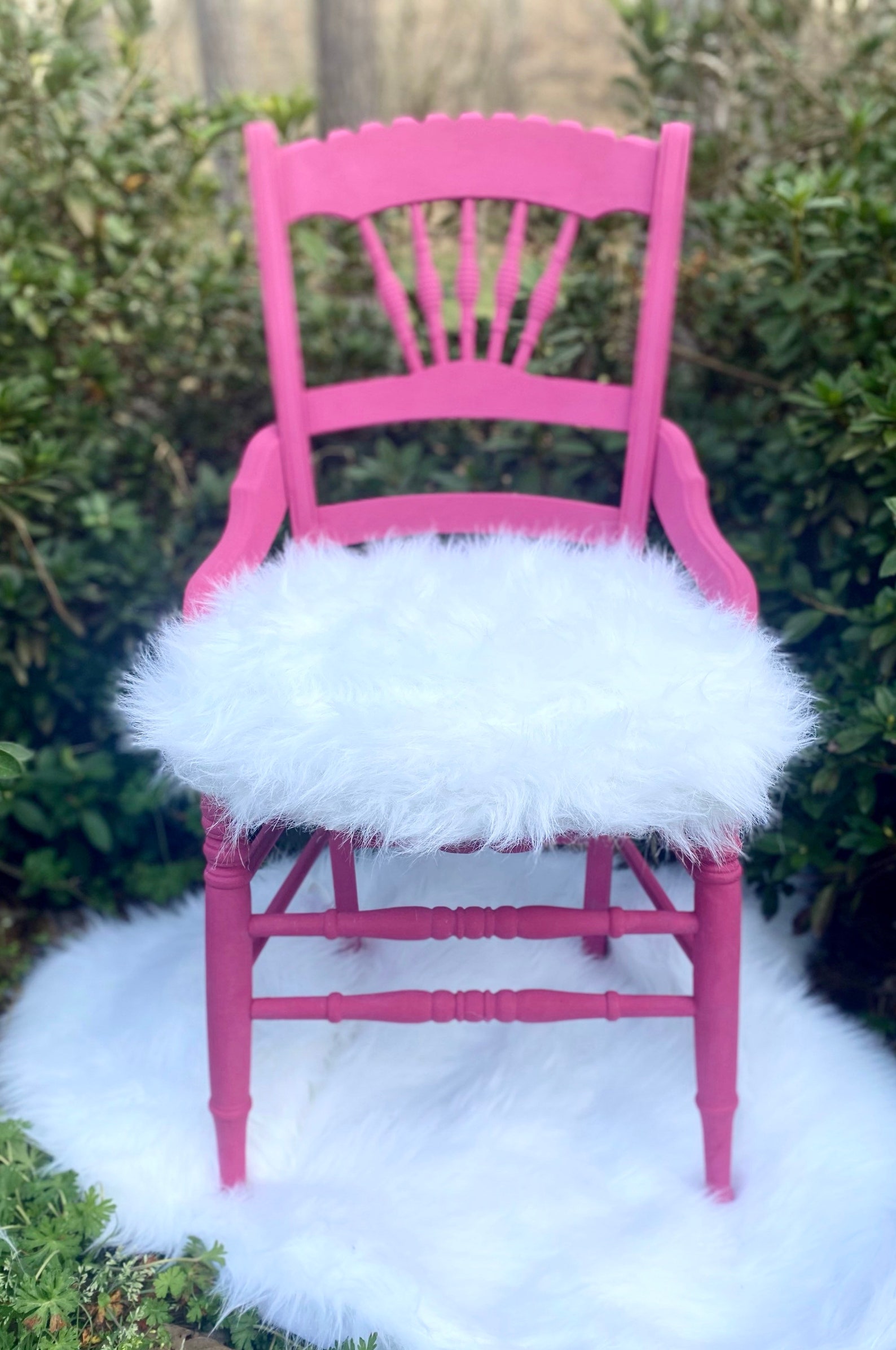 Pink Faux Fur Little Girls Accent Chair Etsy