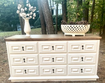 farmhouse dresser, farmhouse buffet, refinished dresser, refinished buffet, painted cottage dresser