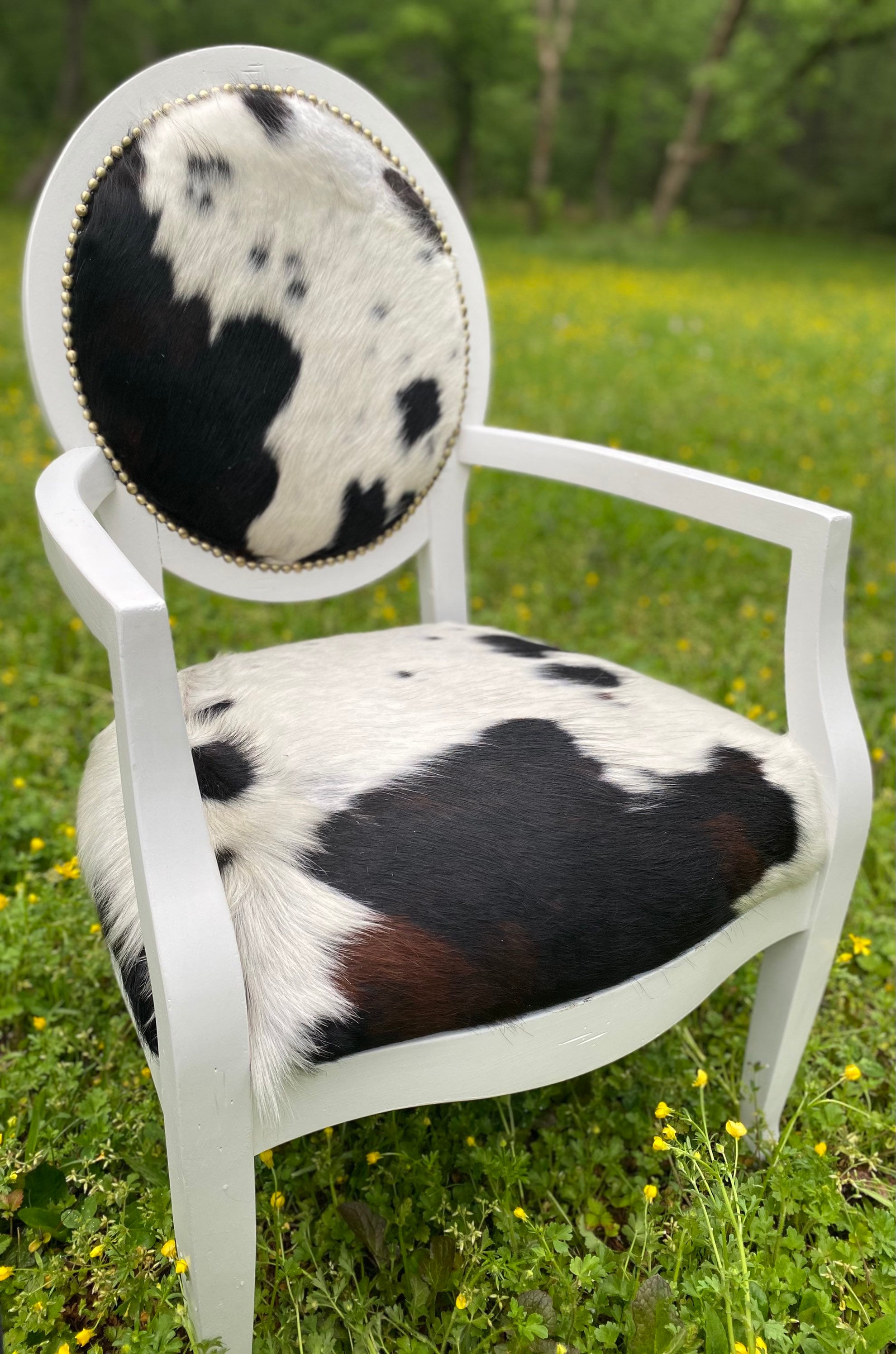 Cowhide Dining Chairs Authentic Cowhide Cowhide Upholstered Etsy