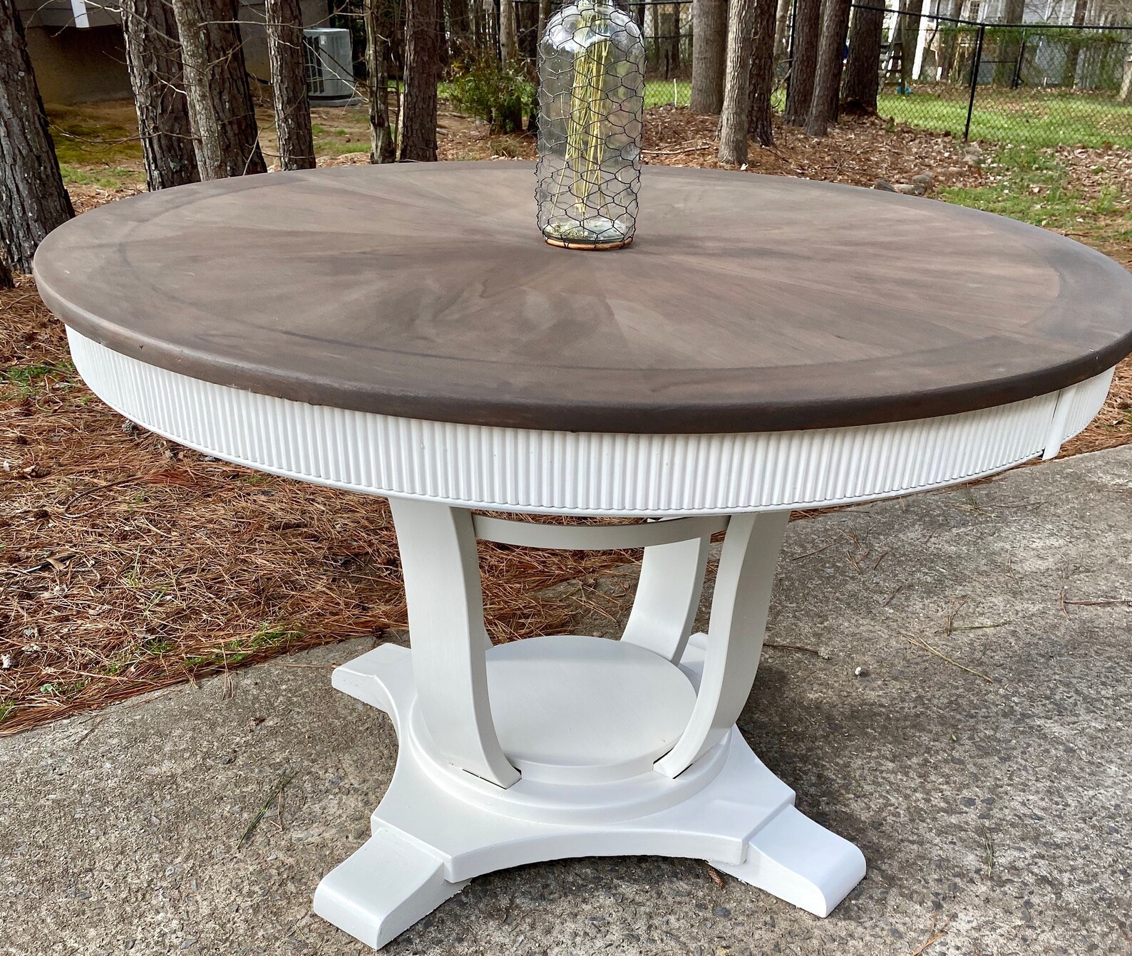 Round Dining Table Wood Table Country Cottage Upcycled Etsy UK