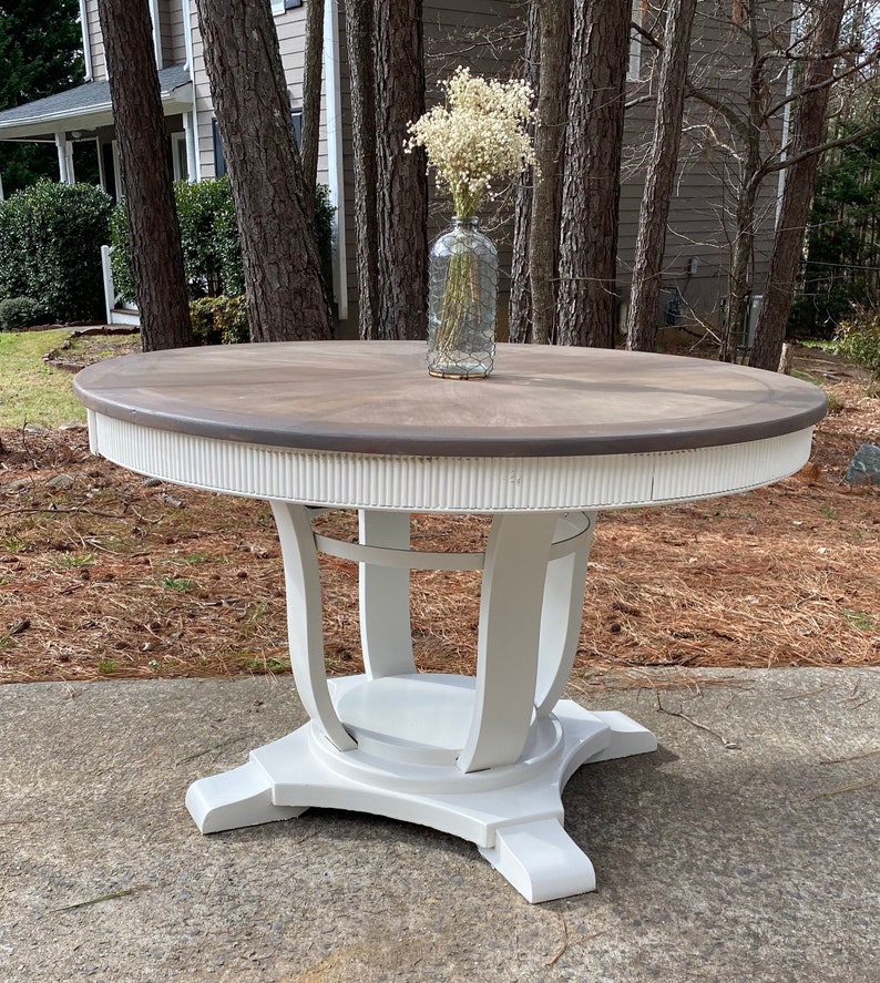 Round Dining Table Wood Table Country Cottage Upcycled - Etsy UK