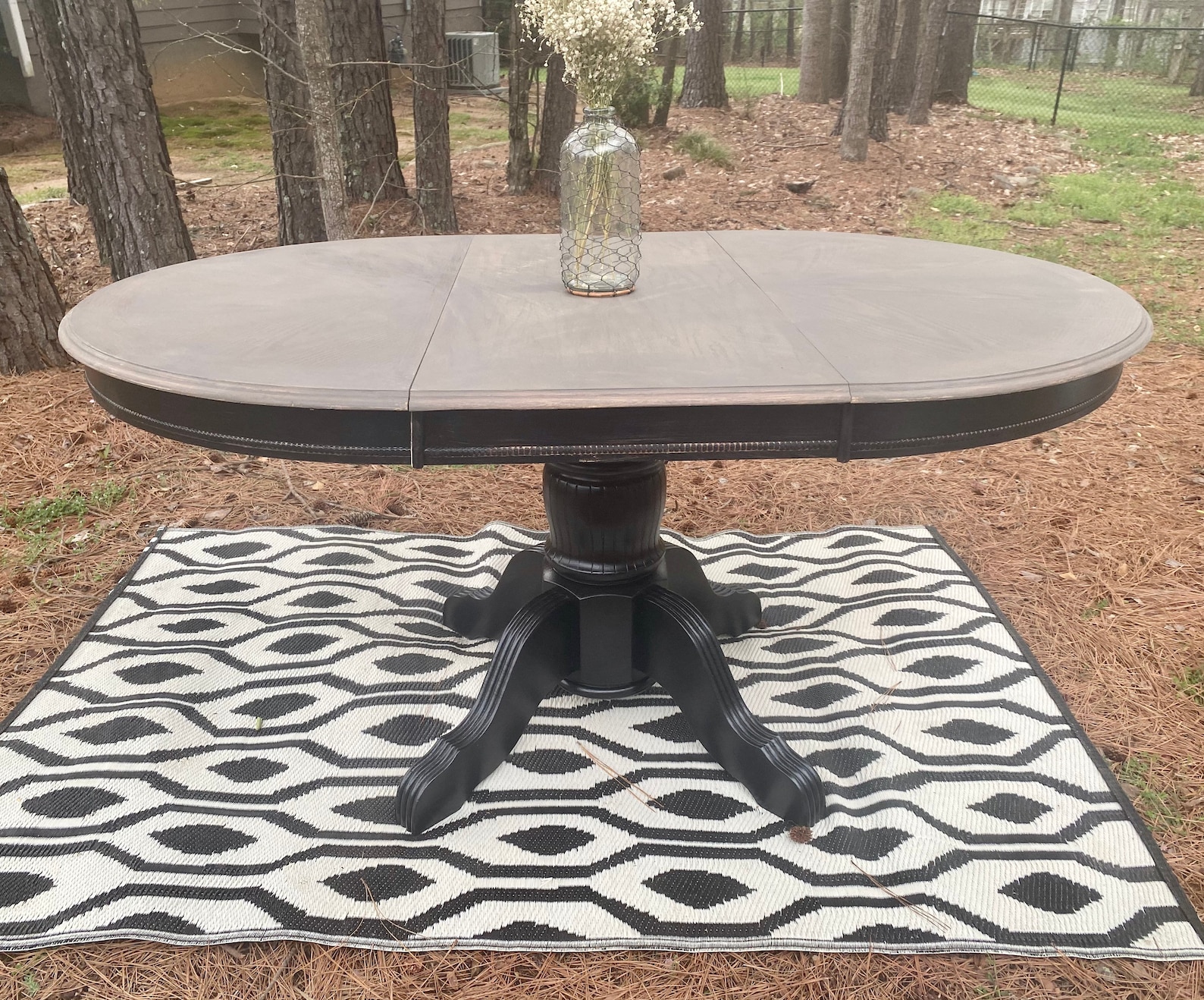 Black Pedestal Table round kitchen table round dining table | Etsy