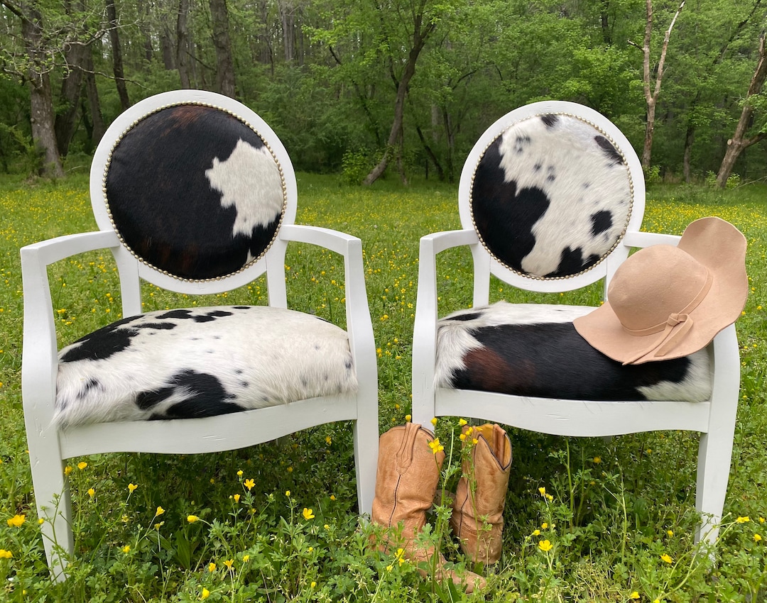 Cowhide Dining Chairs, Authentic Cowhide, Cowhide Upholstered Chairs