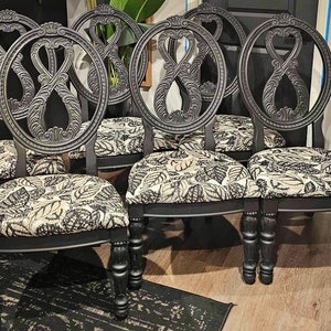 Custom set of 8 dining chairs