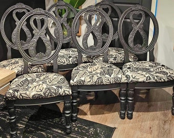 Custom set of 8 dining chairs