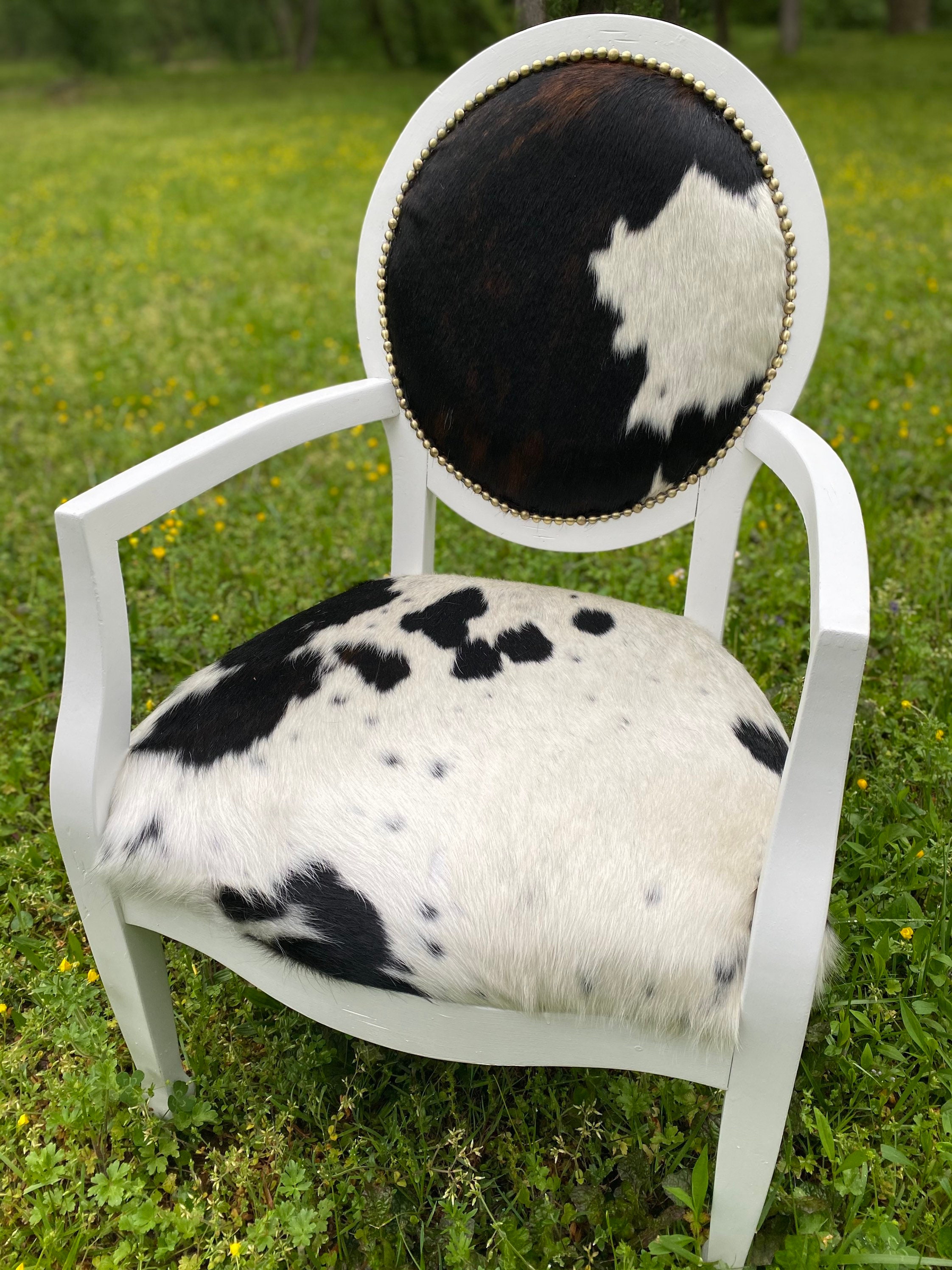 Cowhide Dining Chairs Authentic Cowhide Cowhide Upholstered Etsy