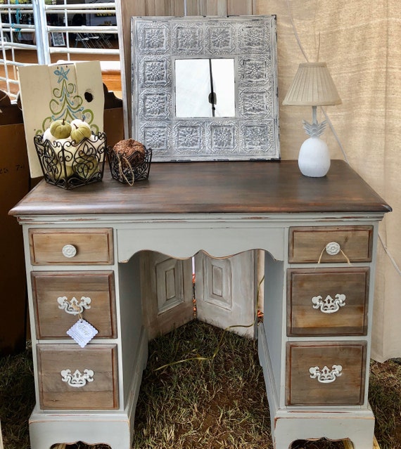 Solid Wood Desk Painted Desk Etsy UK